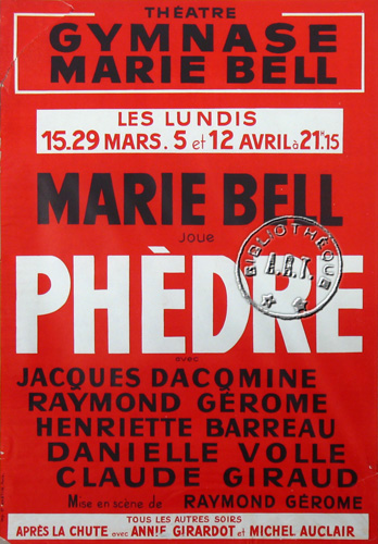 l'affiche originale: Phèdre