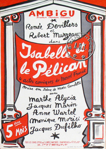 l'affiche originale: Isabelle et le pélican