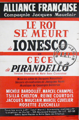 l'affiche originale: Le Roi se meurt
