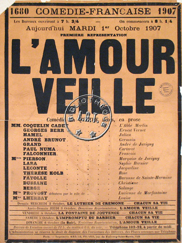 l'affiche originale: L'Amour veille