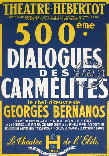 l'affiche originale: Dialogues des Carmélites