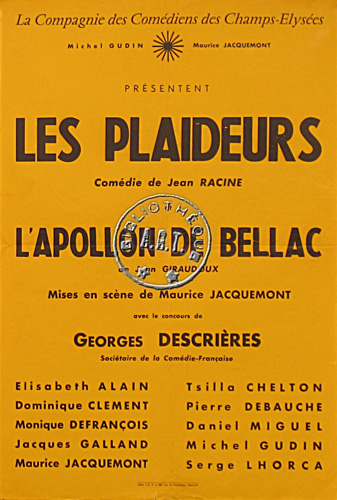 l'affiche originale: Les Plaideurs