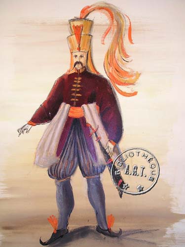 les décors et costumes de Amants Turcs (les) de Domenico CIMAROSA - non-identifiée