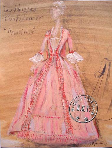 les décors et costumes de Fausses confidences (les) de Pierre Carlet de Chamblain de MARIVAUX - non-identifiée