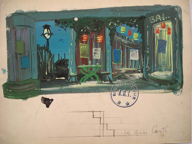 les décors et costumes de Quai Conti (le) de Guillaume HANOTEAU - 1955