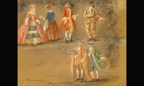 les décors et costumes de Jeu de l'amour et du hasard (le)
 de Pierre Carlet de Chamblain de MARIVAUX - 1987
