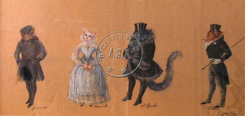 les décors et costumes de Peines de coeur d'une chatte anglaise de Geneviève SERREAU - 1977