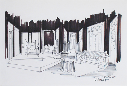 les décors et costumes de Amant (l') de Harold PINTER - 1965