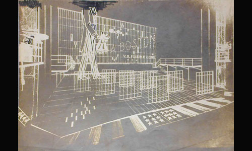 les décors et costumes de Chant public devant deux chaises électriques de Armand GATTI - 1966