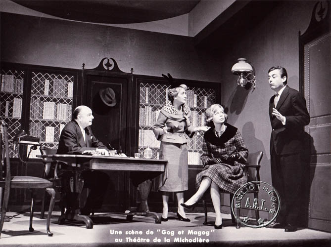 Ren Blancard, Jacqueline Maillan, Josette Harmina et Franois Prier, Gog et Magog, adaptation de Gabriel Arout, Thtre de la Michodire - 1959 - voir textes et biographies/anthologies des auteurs dramatiques