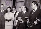 Les Victoires du Cinma Franais 1950 : Danile Delorme, Bernard Blier et Orson Welles. Au second plan Michle Morgan et Henri Vidal