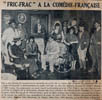 Repr�sentation exceptionnelle de Fric-Frac d'�douard Bourdet � la Com�die-Fran�aise, en date du 19-12-1937 - coupure de presse - voir textes et biographies/anthologie des auteurs dramatiques