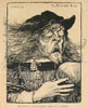 Mounet-Sully dans Hamlet de Shakespeare par Charles Léandre - 1899 - voir collections/caricatures