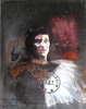 Portrait de Maria Casarès dans Borgne et roi de Carlos Fuentes, peint par Pace - commande de l'A.R.T.
