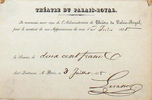 Reçu d'appointements de comédien au Théâtre du Palais-Royal - 1835