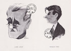 Dessins de Dadzu, Andr� Luguet et Fran�ois P�rier dans Les Mains Sales de Jean-Paul Sartre, Théâtre Antoine - 1951