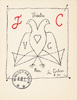 Jean Cocteau, dessin pour le cinquantenaire du Théâtre du Vieux-Colombier - 1963