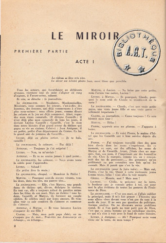 Le Miroir, texte