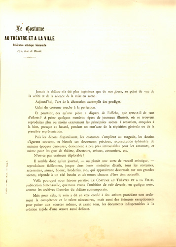 Le Costume au Théâtre