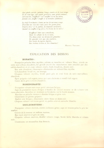 Le Costume au Théâtre - Hamlet