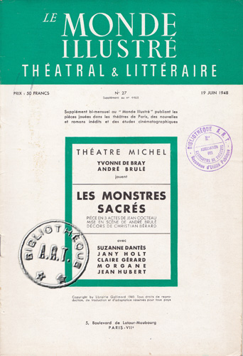 Les Monstres sacrés de Jean Cocteau
