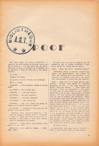 Poof d'Armand Salacrou