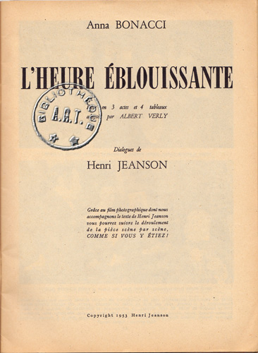 heure éblouissante d'Albert Verly