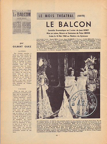 Le Balcon de Jean Genet