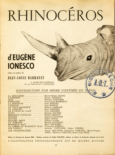 Rhinocéros d' Eugène Ionesco