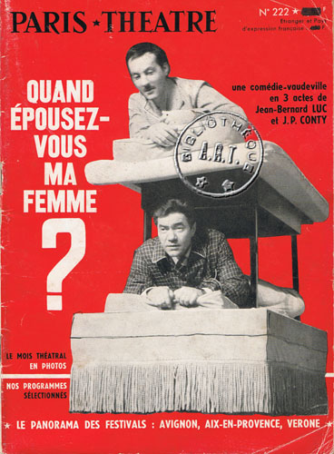Quans épousez-vous ma femme de Jean-Bernard-Luc