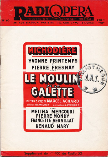 le Moulin de la galette de marcel achard