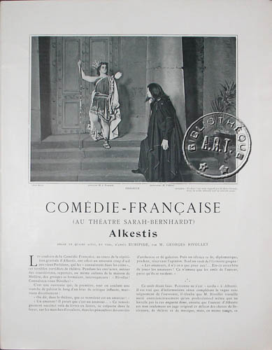 Alkestis de Georges Rivollet d'après Euripide au Théâtre Sarah Bernhardt
