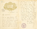 André Antoine, remerciements pour l'envoi d'un livre sur la Comédie Française, et se remémorant l'époque où il était dans la figuration et faisait la claque 1904 .