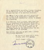 Tenessee William à Raymond Rouleau, à propos de l'adaptation cin�matographique de La descente d'Orph�e, 1960 - Coll. Fran�oise Rouleau