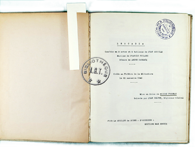 Léocadia Théâtre de la Michodière 1940