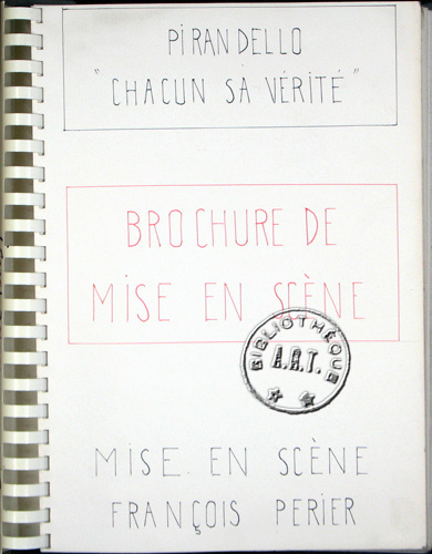 Brochure de mise en scène