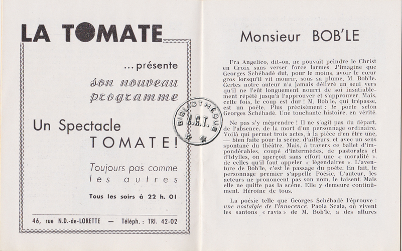Les programmes de Théatre de l\