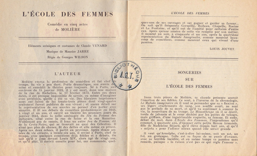Les programmes de Théatre de l\