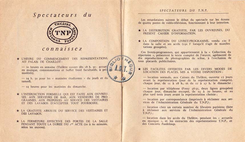 Les programmes de Théatre de l\