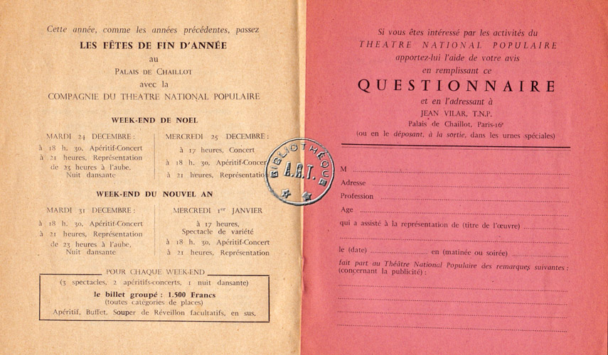 Les programmes de Théatre de l\