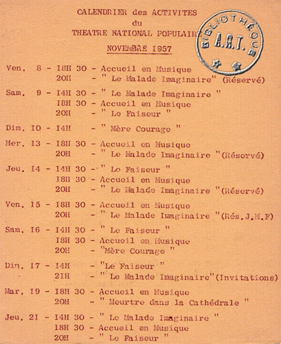 Les programmes de Théatre de l\