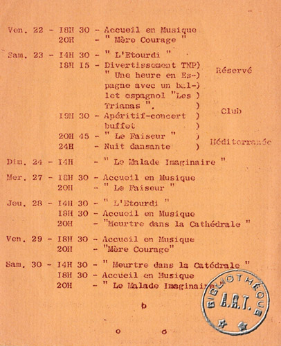 Les programmes de Théatre de l\