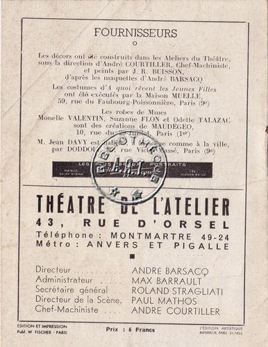 Les programmes de Théatre de l\