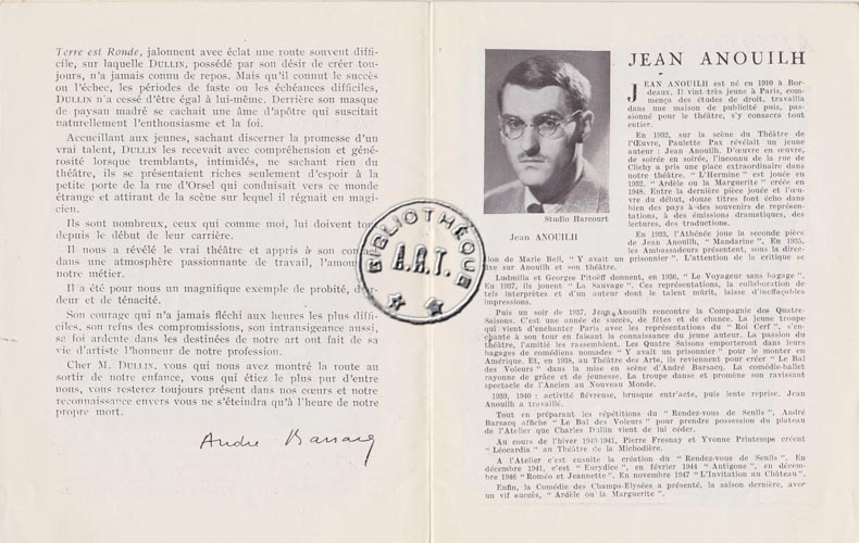 Les programmes de Théatre de l\