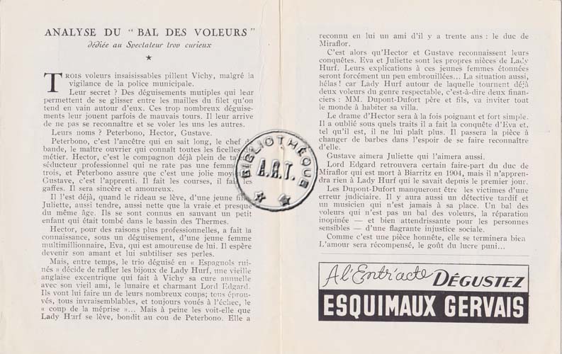 Les programmes de Théatre de l\