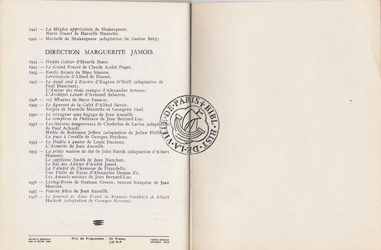 Les programmes de Théatre de l\