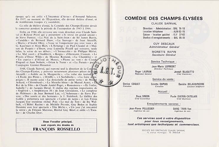 Les programmes de Théatre de l\