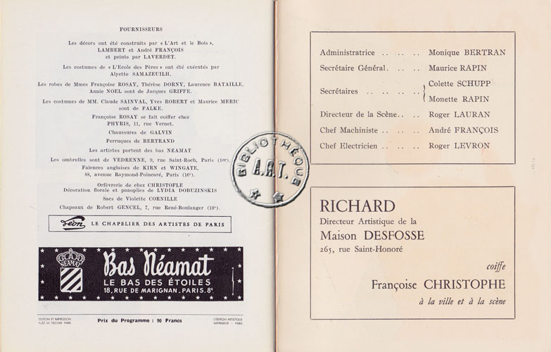 Les programmes de Théatre de l\