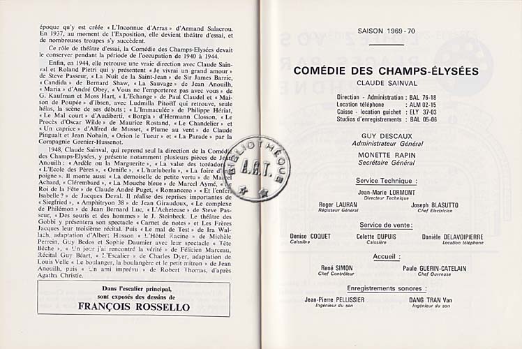 Les programmes de Théatre de l\