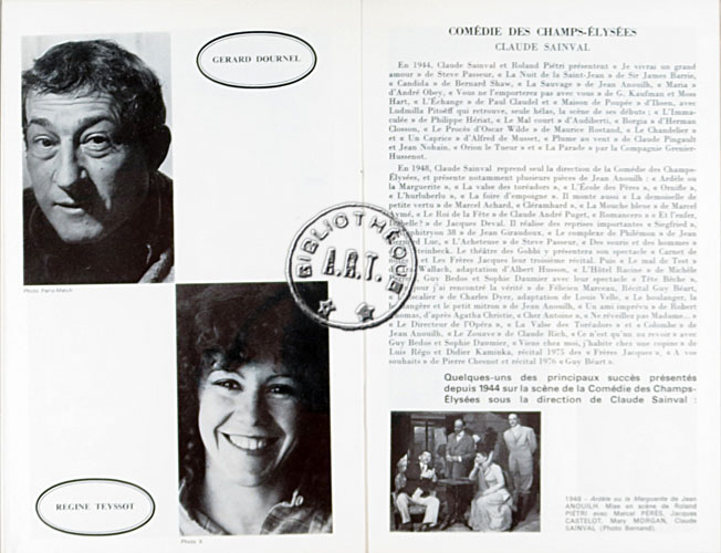 Les programmes de Théatre de l\